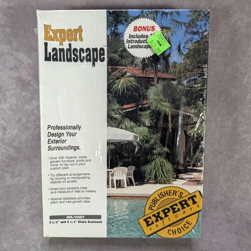 Vintage Expert Home Design Landscape PC Software Bundle Sealed IBM Tandy Floppy